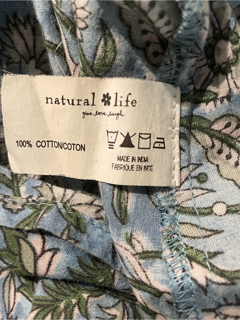 NATURAL LIFE Drew Blue Green Floral Button-Up Maxi Shirt Dress Sz L/XL - Picture 11 of 12